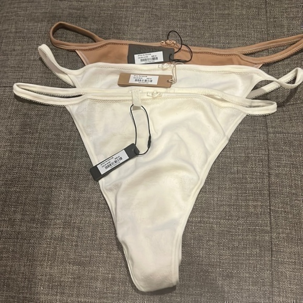 Skims Logo Pointelle Thong Set Sz 2X